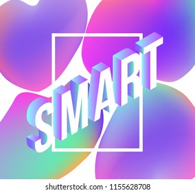 SMART goal setting trendy background template with vibrant gradient purple colors and abstract round shapes. Vector modern poster, banner, presentation layout in square frame