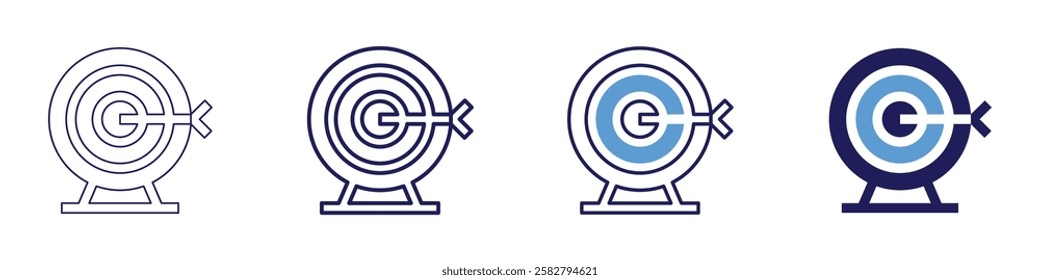 Smart goal strategies icon in 4 different styles. Thin Line, Line, Bold Line, Duotone. Duotone style. Editable stroke.