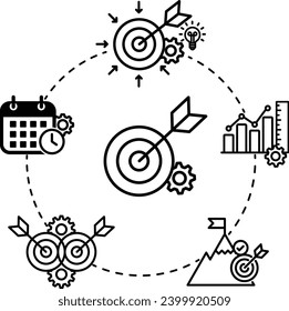 ilustración de símbolo vectorial de icono de objetivo inteligente