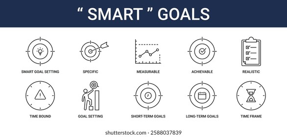 SMART Goals icon set collection