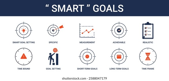 SMART Goals icon set collection