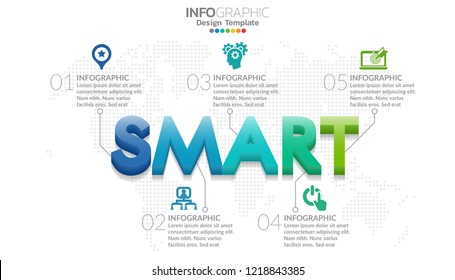 Smart Goals Setting Strategy Infographic Business Chart Art Concept Web