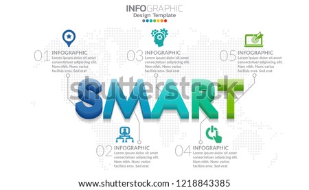 Smart goals setting strategy infographic business chart art concept web