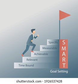 Smart goals setting strategy.Specific,Measurable,achievable,Relevant,Timely.
infographic business concept,Vector illustration.