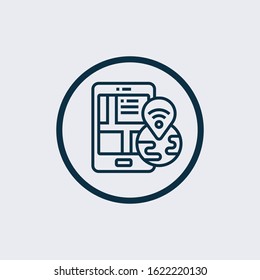 Smart GPS route icon. Simple illustration of smart GPS route vector icon for web design isolated on white background