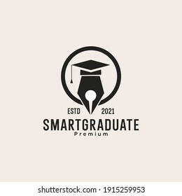 smart graduate for education logo icon design, vector illustration	