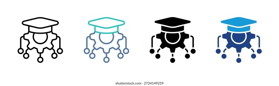 Conjunto de iconos de graduado inteligente colección de estilos múltiples