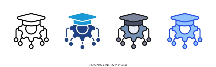 Conjunto de iconos de graduado inteligente colección de estilos múltiples