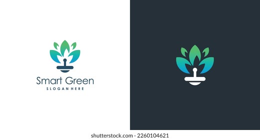 Smart green logo design collection with nature concept