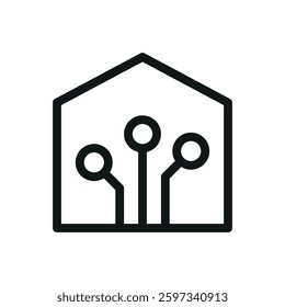 Smart greenhouse line icon, digital greenhouse vector symbol with editable stroke