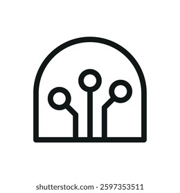 Smart greenhouse line icon, high-tech greenhouses vector symbol with editable stroke