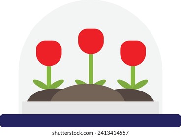 Smart Greenhouse Plant Icon Vector Flat Illustration