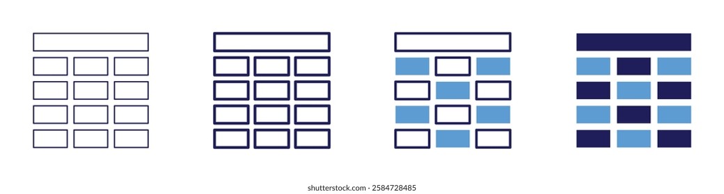 Smart grid analytics icon in 4 different styles. Thin Line, Line, Bold Line, Duotone. Duotone style. Editable stroke.