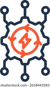 Smart Grid Icon Color Line Vector Illustration