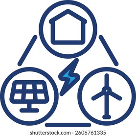 Smart Grid Icon Element For Design