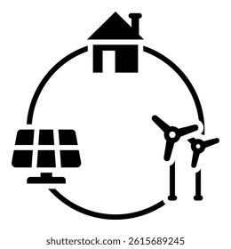 Smart Grid Icon Element For Design