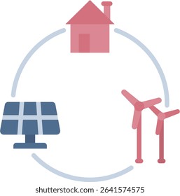 Smart Grid Icon Element For Design