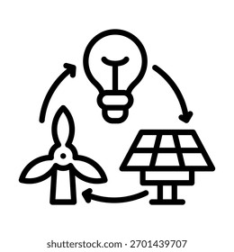 Smart Grid Icon Element For Design And Vector