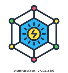 Smart Grid Icon Lineal Color Design Vector Illustration