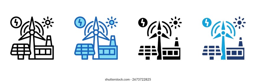 Smart Grid icon Multi Style Vector Illustration