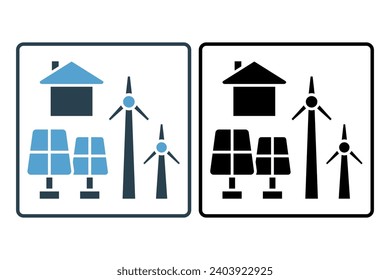 smart grid icon. icon related with energy and technological development . solid icon style. Simple vector design editable