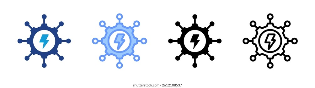 Smart Grid icon set multiple style collection