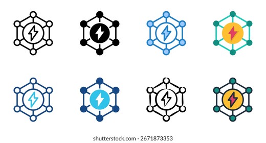 Smart Grid-Symbolsatz für mehrere Stilkollektionen 
