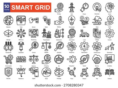    Cuadrícula inteligente   colección de conjuntos de iconos
 