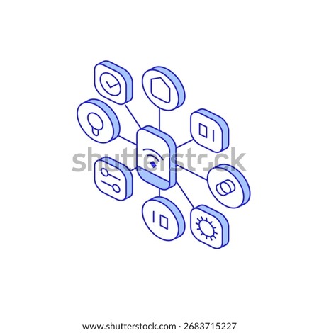 Smart grid icon symbolizing intelligent energy distribution, real-time monitoring, power efficiency, renewable integration, and advanced digital infrastructure for sustainable smart factory operations