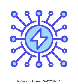 Smart Grid Line Icon, Outline Symbol for Advanced Energy Distribution, Intelligent Power Systems, Renewable Energy Integration, and Digital Grid Technology. Vector Sign Icon.