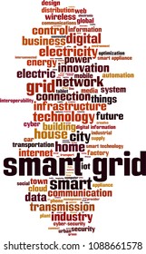 Smart grid word cloud concept. Vector illustration
