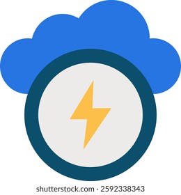 Smart Grids Icon for Digital Power Distribution and Efficiency. Flat icon
