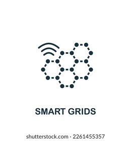 Smart grids icon. Monochrome simple sign from digitalization collection. Smart grids icon for logo, templates, web design and infographics.