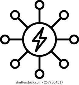 Smart Grids line icon single with high quality