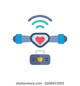Smart Gym Heart Rate Sensor Icon. Design of Fitness and Gym Icons.