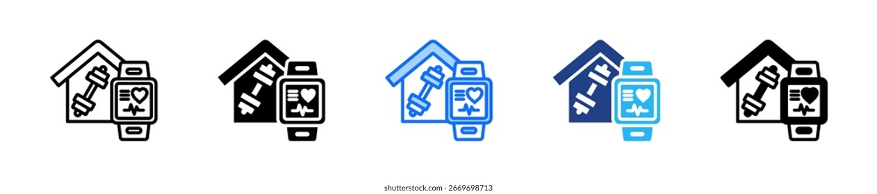 Smart Gym Icon Set Multiple Style Collection
