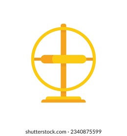 Smart gyroscope icon flat vector. Gyro accelerometer. Momentum sensor isolated