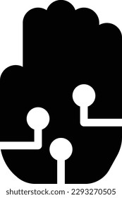 ilustración de vectores de mano inteligente en un fondo transparente.Símbolos de calidad premium.Icono de vector glifos para el diseño de conceptos y gráficos.
