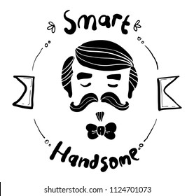 smart handsome hand drawn