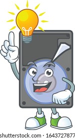 Smart-Disk-Cartoon-Charakter hat eine Idee