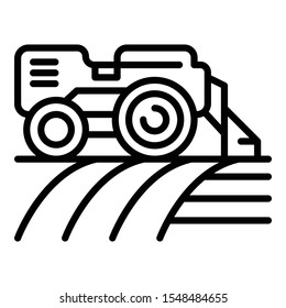 Smart harvester icon. Outline smart harvester vector icon for web design isolated on white background