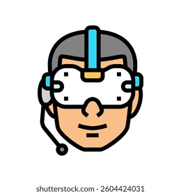smart headset augmented reality color icon vector. smart headset augmented reality sign. isolated symbol illustration