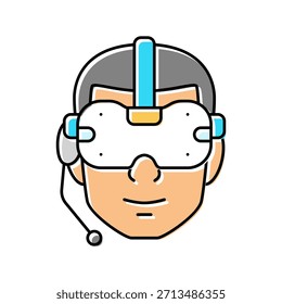 smart headset augmented reality color icon vector. smart headset augmented reality sign. isolated symbol illustration
