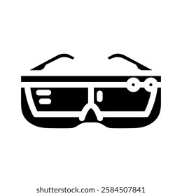 smart headset augmented reality glyph icon vector. smart headset augmented reality sign. isolated symbol illustration