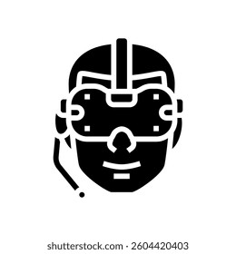 smart headset augmented reality glyph icon vector. smart headset augmented reality sign. isolated symbol illustration