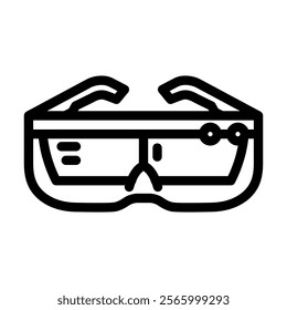 smart headset augmented reality line icon vector. smart headset augmented reality sign. isolated contour symbol black illustration