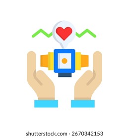 Ilustração de vetor plano de ícone Smart Healthcare