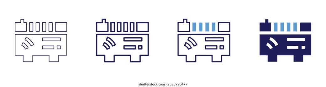 Smart heating icon in 4 different styles. Thin Line, Line, Bold Line, Duotone. Duotone style. Editable stroke.