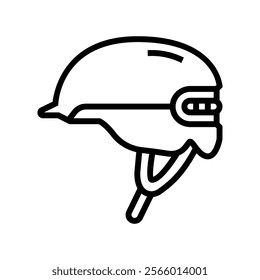 smart helmet wearable line icon vector. smart helmet wearable sign. isolated contour symbol black illustration