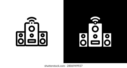 Smart Hifi Audio Icon concept with flat Black White Background. Vector illustration.